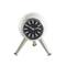 8.5" Silver Orb Metal Clock with Black Clockface & Silver Tripod Legs